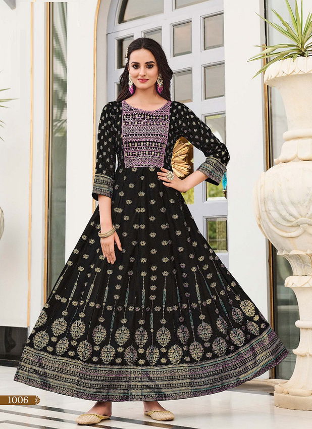 Gulmohar Vol 1 By Radhika Long Anarkali Kurtis Catalog